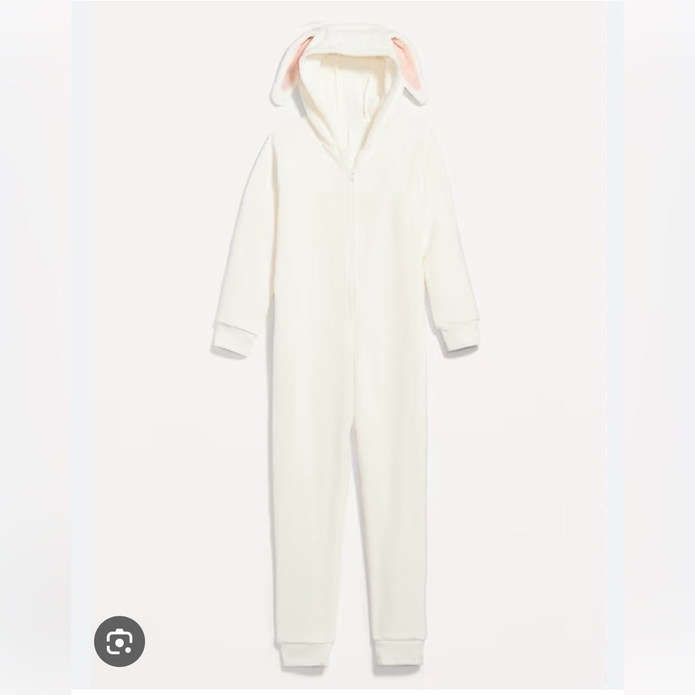 Old Navy Kids Bunny One-Piece Fleece Pajamas in XS